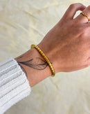 Bracelete Listrado - Semijoia em Aço Inox em Ouro