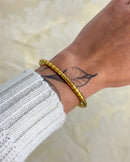 Bracelete Listrado - Semijoia em Aço Inox em Ouro