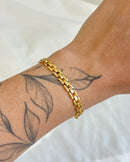 Pulseira Malha Relógio - Semijoia Folheada a Ouro 18k