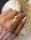 Anel Redondo Abaulado Regulável - Dourado - Áurea Acessórios