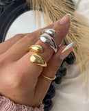 Anel Redondo Abaulado Regulável - Prata - Áurea Acessórios