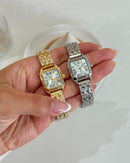 Relógio Feminino Quadrado Boxy Dourado 21mm