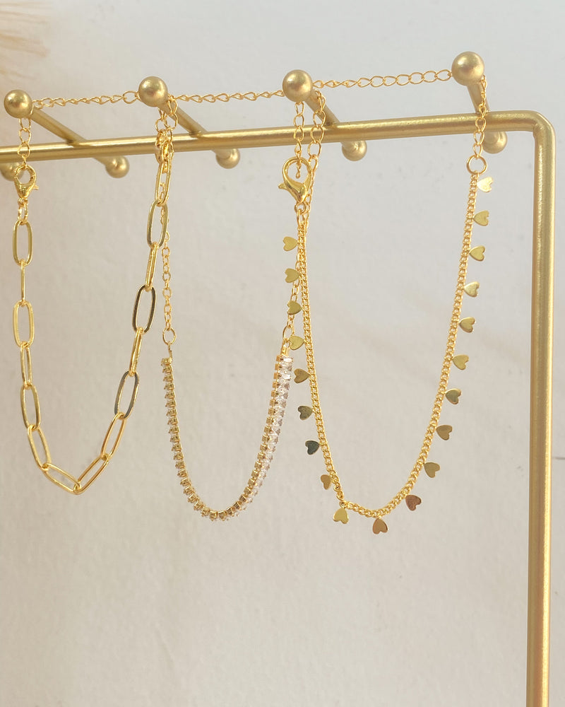 Conjunto de Pulseiras Baguete - Dourado - Áurea Acessórios
