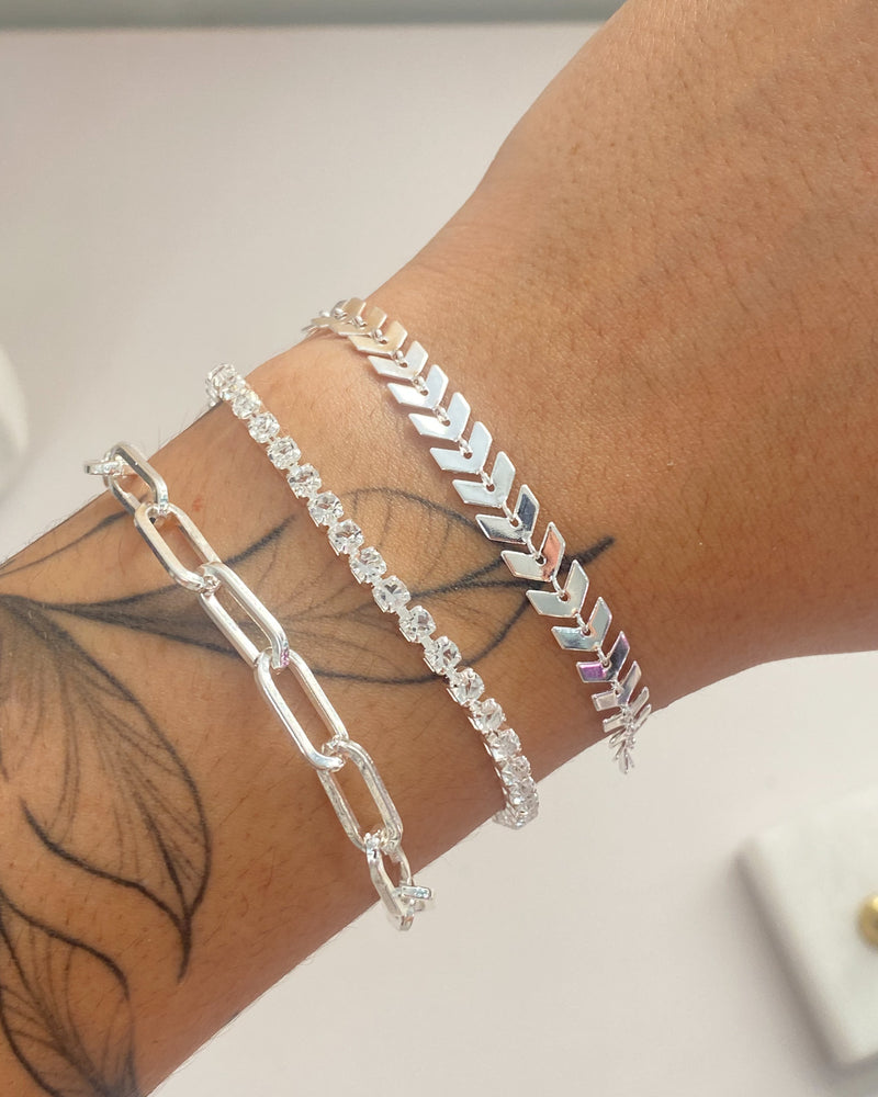 Conjunto de Pulseiras Cartier - Prata - Áurea Acessórios