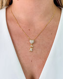 Colar Pingente Filho Coração Cravejado - Semijoia Banhado em Ouro 18k