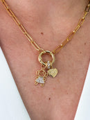 Colar Fecho Boia com Pingente Filha - Semijoia Banhado em Ouro 18k