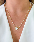 Colar Pérolas Espírito Santo Madrepérola - Semijoia Folheado a Ouro 18k