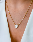 Colar Pérolas Espírito Santo Madrepérola - Semijoia Folheado a Ouro 18k