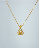 Colar Pingente Nossa Senhora Dupla Face  - Semijoia Folheado a Ouro 18k