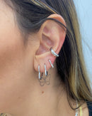 Trio de Argolas Coração Vazado Liso Prata - Áurea Acessórios