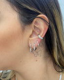 Trio de Argolas Coração Vazado Liso Prata - Áurea Acessórios