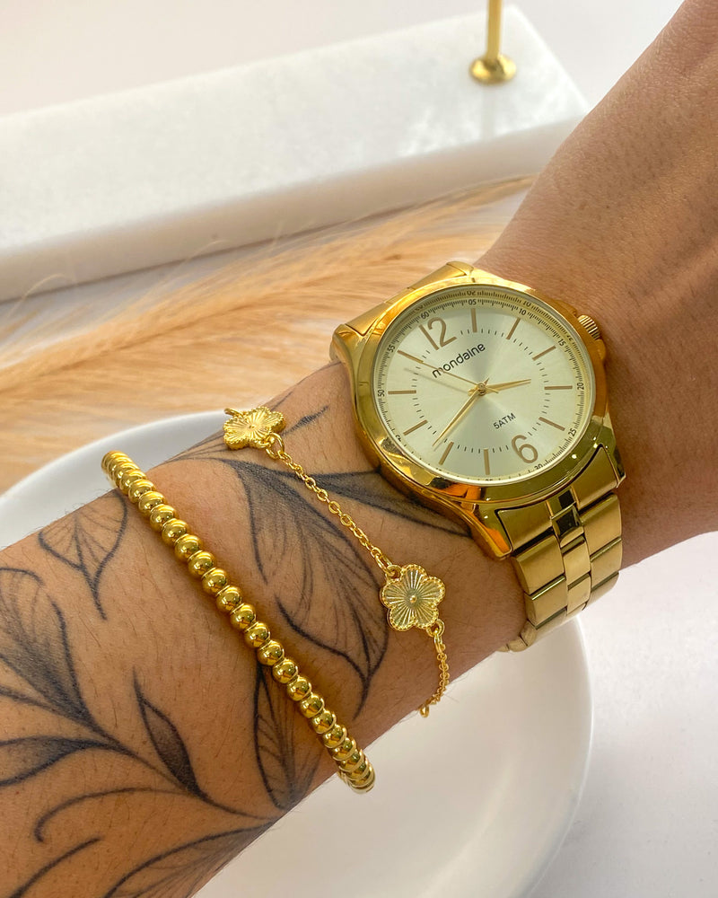 Bracelete Bolinhas Aço Inoxidável - Áurea Acessórios