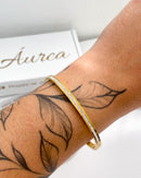 Bracelete Fino Cravejado Aço Inoxidável - Áurea Acessórios