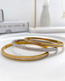 Bracelete Fino Cravejado Aço Inoxidável - Áurea Acessórios