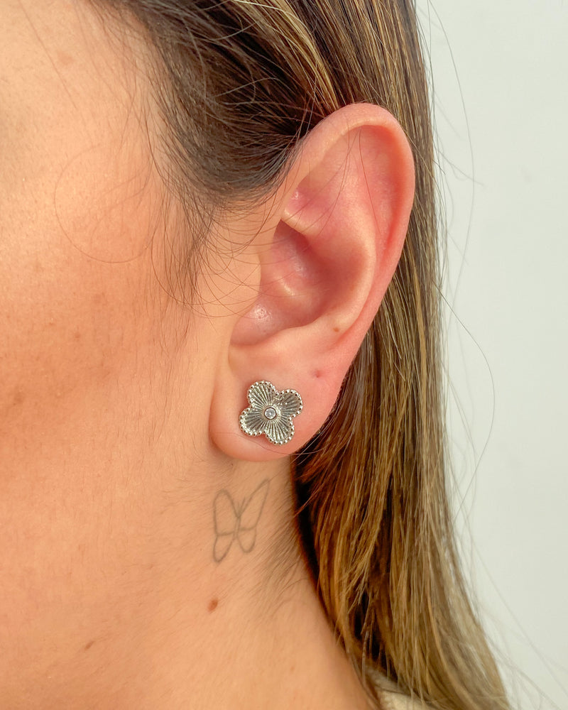 Brinco de Trevo Inspiração - Prata - Áurea Acessórios