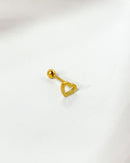 Piercing Tragus Flat Coração Liso - Dourado - Áurea Acessórios