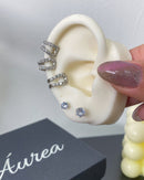 Piercing Fake U com Zircônias - Semijoia Folheada em Prata