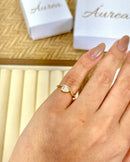 Anel Regulável Mindinho Gota (Pinky Ring) - Semijoia Banhado a Ouro