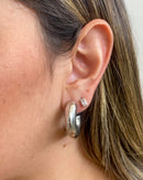 Argola Big Tubular M - Prata - Áurea Acessórios