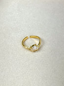 Anel Regulável Mindinho Gota (Pinky Ring) - Semijoia Banhado a Ouro
