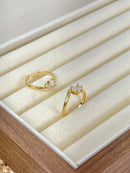 Anel Regulável Mindinho Gota (Pinky Ring) - Semijoia Banhado a Ouro