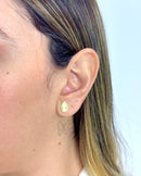 Brinco Gota Riscada - Semijoia Banhada a Ouro 18k