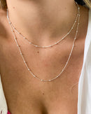 Colar Fio Duplo Bolinhas - Prata - Áurea Acessórios