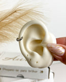 Piercing Argolinha para Helix Daith Cravejado - Prata - Áurea Acessórios
