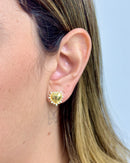 Brinco Coração Zircônia Cravejada - Semijoia Banhada a Ouro 18k