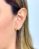Ear Hook X - Semijoia Banhada a Ouro 18k