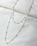 Colar Fio Duplo Bolinhas - Prata - Áurea Acessórios