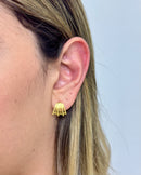 Meia Argola Detalhada - Semijoia Banhada a Ouro 18k