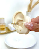 Piercing Fake Bold Cravejado - Semijoia Banhada a Ouro 18k