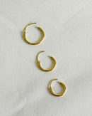 Trio de Argolas Lisas - Semijoia Banhado em Ouro 18k