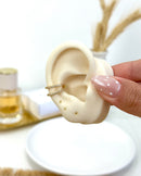 Piercing Fake Duplo Cravejado - Semijoia Folheada a Ouro 18k
