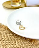 Piercing Fake Duplo Cravejado - Semijoia Folheada a Ouro 18k