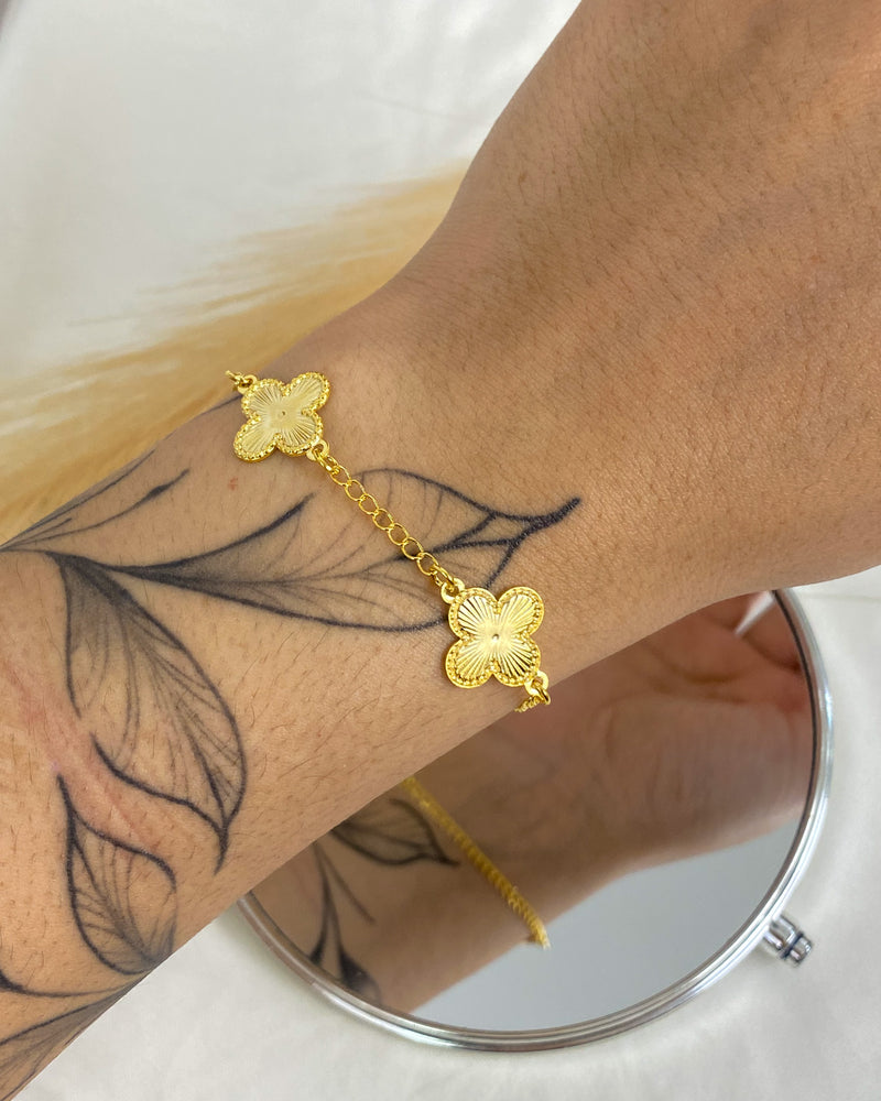 Pulseira 3 Trevos Inspiração - Dourado