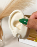 Brinco Mini Circulos Cravejados - Semijoia Banhado a Prata