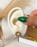 Brinco Mini Circulos Cravejados - Semijoia Banhado em Ouro 18k