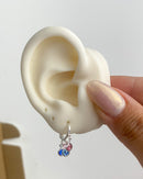 Argolinha com Pingente Zircônias Coloridas - Semijoia Banhado a Prata