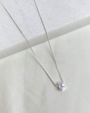 Colar Pingente Gota Cristal - Semijoia Banhado a Prata