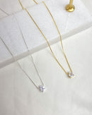 Colar Pingente Gota Cristal - Semijoia Banhado em Ouro 18k