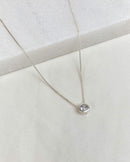 Colar Pingente Redondo Cristal - Semijoia Banhado a Prata