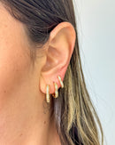 Trio de Brincos Coração Cravejado - Semijoia Folheada a Ouro 18k