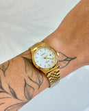 Relógio Feminino Redondo Casio Dourado 30mm