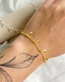 Pulseira Gotas Penduradas - Semijoia Banhado em Ouro 18k