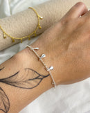 Pulseira Gotas Penduradas - Semijoia Banhado a Prata