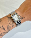 Relógio Feminino Quadrado Boxy Prata 25mm