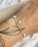 Pulseira Florzinha Cravejada - Semijoia Banhado a Prata