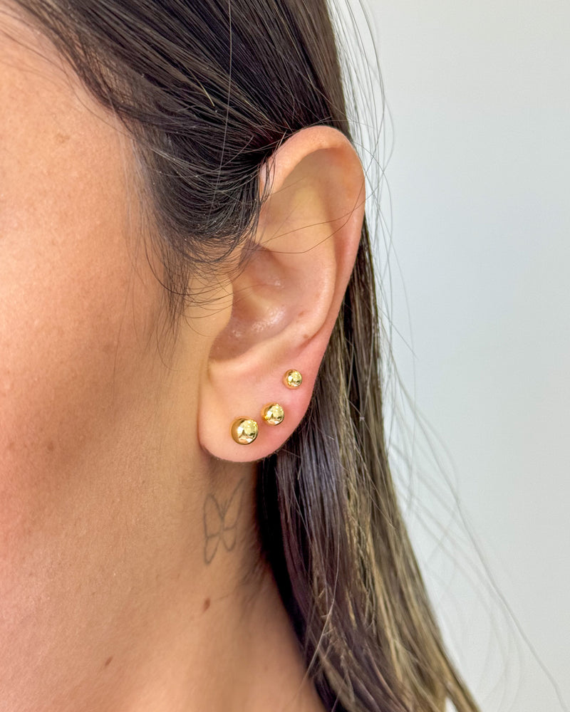 Trio de Brincos Bolinhas - Semijoia Folheada a Ouro 18k